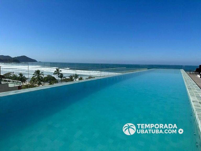 BAM209 – Apartamento frente mar com 2 dormitórios. Condomíni