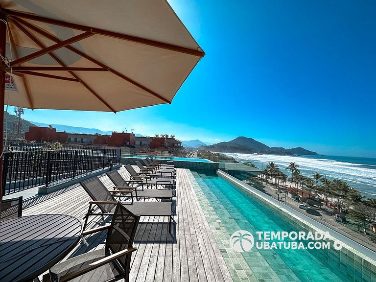 BAM209 – Apartamento frente mar com 2 dormitórios. Condomíni