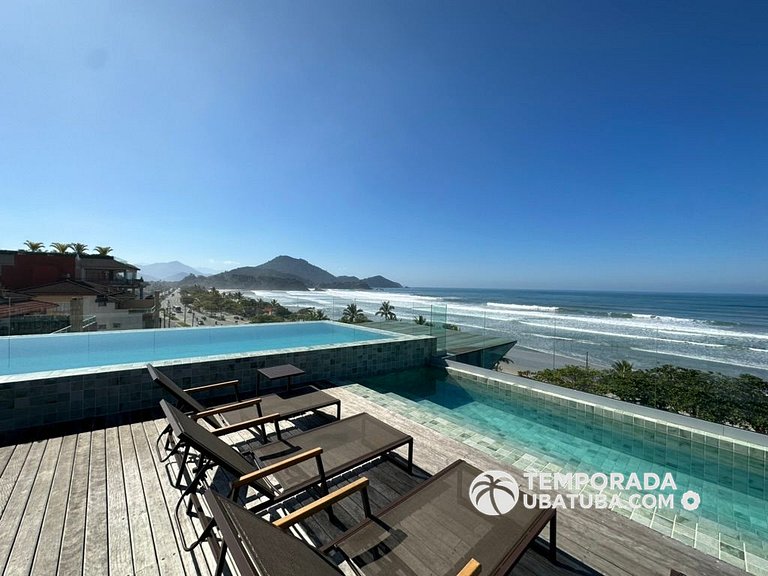BAM209 – Apartamento frente mar com 2 dormitórios. Condomíni